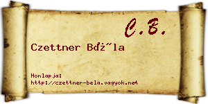 Czettner Béla névjegykártya